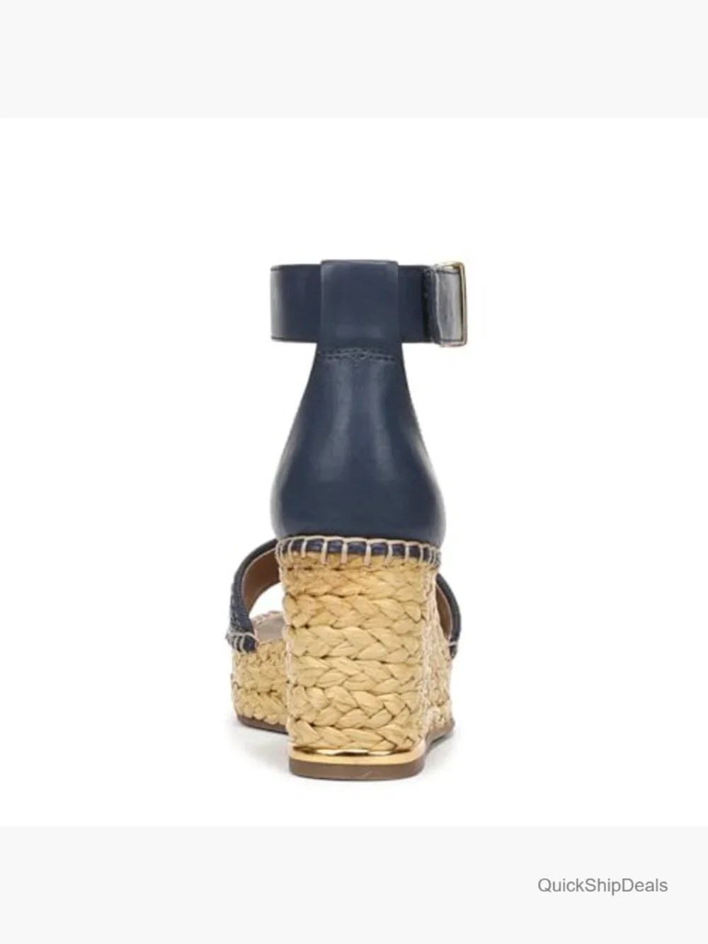Jute-Wrapped Wedge Sandals with Adjustable Ankle Strap